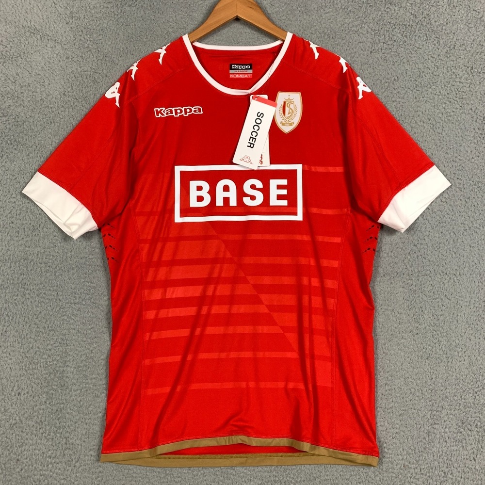 NWT Kappa Kombat Liege Home Shirt Men's XXL 2XL Red‎ Standard 2016/17 Soccer
